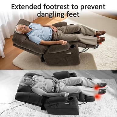 MCombo Oversized Power Lift Recliner Chair with Extended Footrest for Elderly People, Fabric R7289 (Brown, Medium-Oversize) - Image 5