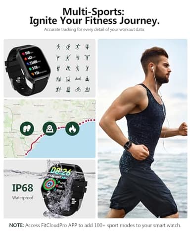 SOUYIE Smart Watch (Answer/Make Call), 2.06" Curved AMOLED Screen Smartwatch for Men Women, 100+ Sport Modes Fitness Tracker, Heart Rate Sleep SpO2 Monitor, IP68 Waterproof, Android and iOS Compatible - Image 5