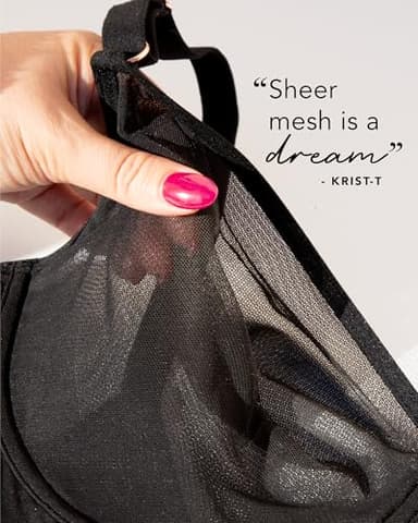 Smart & Sexy Women's Sheer Demi Underwire Bra, Black Hue (Mesh), 36D - Image 5