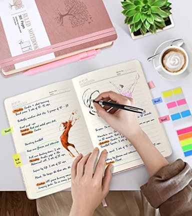 Lined Journal Notebook -365 Pages A5 Thick Journals for Writing Ruled Notebook, Pink Hardcover Leather Journals for Women Men, Daily Journal Notebook for Work, Note Taking ( 5.75'' X 8.38'' Rose Gold) - Image 6