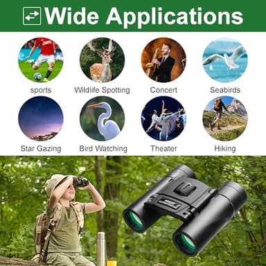 Compact Binoculars for Adults and Kids,Waterproof HD Binocular Professional with Low Light Night Vision High Powered Mini Binoculares for Bird Watching Hunting Concert Theater Camping (40 * 22) - Image 7