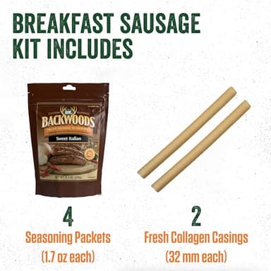 LEM Products Backwoods Sweet Italian Fresh Sausage Seasoning Kit, Ideal for Wild Game and Domestic Meat, Seasons Up to 20 Pounds of Meat, 9.5 Ounce Package - Image 4