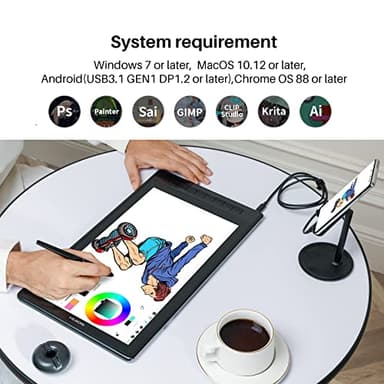 HUION KAMVAS Pro 16 2.5K QHD Drawing Tablet with Screen QLED Full-Laminated Graphics Tablet with Battery-Free Pen, 15.8-inch Digital Art Tablet Compatible with Mac, PC, Android & Linux - Image 7