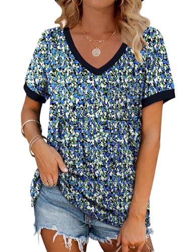 Geifa Blouses for Women Dressy Casual Loose Fit Tee Shirts Plus Size Dress Shirts Oversized 3XL - Image 1