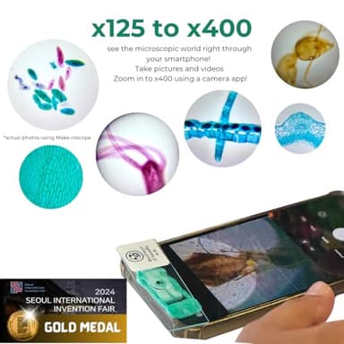Keychain Microscope (Make-roscope by Jeremake) x125 Magnification for iPhone, iPad and Android Phone/Tablets - Image 3