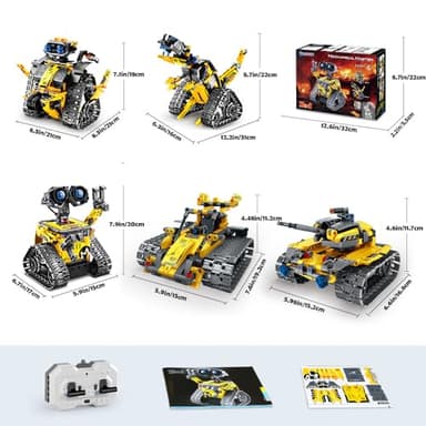 INSOON Robot Toys for Kids Building Set, 520 PCS App & Remote Control Robotics Kit, 5-in-1 RC Wall Robot Engineer Dinosaur Building Block Toy Gift for Kids 6 7 8 9 10 11 12+ Years Old Boys Girls - Image 8