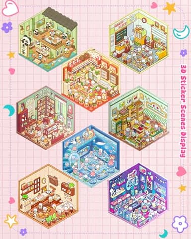 3D Sticker Scene Book for Adults & Kids, 20 DIY House Stickers Therapy - Make Your Own House Room Landscape Scenes Fun Gift Idea for Girls - Image 4
