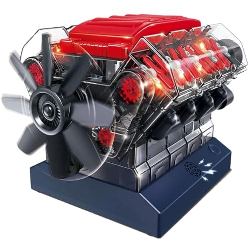 Playz V8 Combustion Engine Model Kit That Runs - Build Your Own STEM Mini V8 Model Engine Kit for Adults & Kids Age 12+, Visible V8 Mini Engine Kit That Works for Adult w/ 270 STEM Parts - Image 1