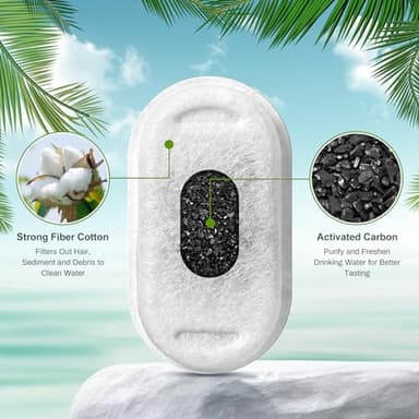 12 Pack Cat Water Fountain Filters, Replacement Filters & Pre-Filter Sponges for 3.2L/108Oz & 67oz/2L Stainless Steel Pet Fountain - Image 3