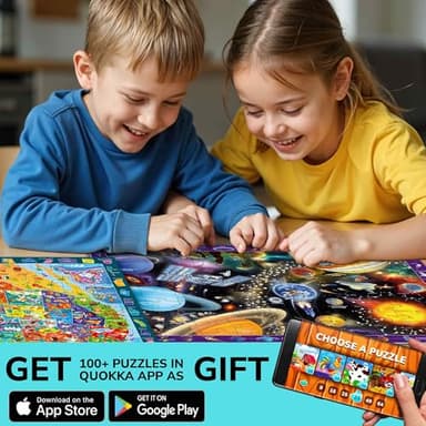 QUOKKA Puzzles for Kids Ages 4-6 - 3 Set 100 Piece Puzzles for Toddlers 3-5 - Learning Map of The United States World Space Puzzle - Educational Games for Kids 6-8 - Toys for 3 Year Old Boys and Girls - Image 5