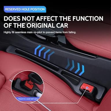 Lalalancer 2PCS No Drop Seat Guard,2025 New Car Seat Side Gap Filler Organizer, Drop Seat Guards for Cars(Black) - Image 7