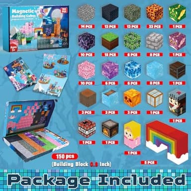 Magnetic Blocks - 150 PCS Build Dark Swordsman's Forest Castle - Magnetic Toys for Montessori Toddler Christmas Birthday Gifts - STEM Sensory Toys for 3 4 5 6 7 8 9 10 Year Old Boys & Girls - Image 4