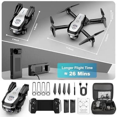Drone with Camera 1080P FPV Foldable Drone for Beginners, Mini Drone with Altitude Hold, One Key Take Off/Land, Trajectory Flight, 3D Flip, 3 Speeds, Gravity Control,Toys for Boys Girls X61 - Image 7