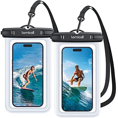 Lamicall Waterproof Phone Pouch Case - [2 Pack][Easy Lock & Heavy Duty] IPX8 Water Proof Cell Phone Dry Bag for Beach, Protector for iPhone 17 16 15 14 13 12 11 Pro Max Plus Air, Galaxy S25 S24, 4-7" - Image 1