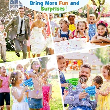 Bubble Gun Machine for Kids 4-8: 2-Pack Automatic Bubble Guns with 2 Bottles Refill Solution - Summer Outdoor Toys Bubble Blaster Maker Blower for Easter Party - Image 6