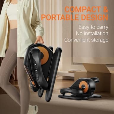 Under Desk Elliptical Machine, Ellipse Leg Exerciser for Seniors, Quiet & Portable Electric Seated Eclipse Exercise Training Machine with Remote, 12 Level Speeds & Mute Function, Manual & Auto Mode - Image 6