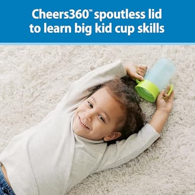 Dr. Brown's Milestones Straw to 360° Cup Set, Convertible Toddler Training Cup Set with Interchangeable Silicone Straw and 360 Degree Cup Lids, Blue Green, 10 oz/300 mL, BPA Free, 9m+, 2 Pack - Image 4