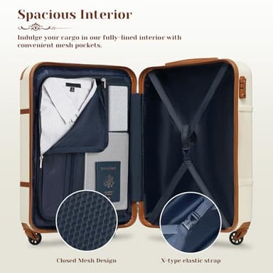 Coolife Luggage Set 3 Piece Suitcase Set Carry On Luggage PC Hardside Luggage TSA Lock Spinner Wheels Telescopic Handle - Image 5