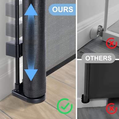 Colbabe 200″ Extra Wide Retractable Baby Gate – 41.5″ Tall Mesh Safety Gate for Oversized Openings, Living Rooms, Patios – Child & Pet Barrier for Indoor Outdoor Use, Black - Image 7