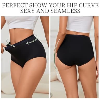 MEIDAYAI Womens Underwear Cotton Tummy Control High Waisted Underwear Soft Breathable Full Coverage Panties Multipack - Image 4