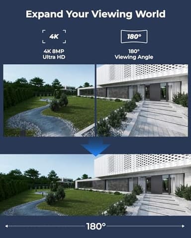REOLINK 4K 8MP Dual-Lens Solar Security Camera Wireless Outdoor, 180° View for Home Surveillance, 2.4G/5GHz WiFi, Spotlight Color Night Vision, Human/Car/Pet Detection, No Extra Fee, Duo 2+Solar Panel - Image 2
