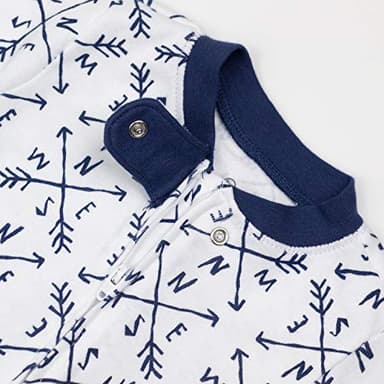 HonestBaby Non-Slip Footed Pajamas One-Piece Sleeper Jumpsuit Zip-Front PJs 100% Organic Cotton for Baby Boys, Compass, 18 Months - Image 3