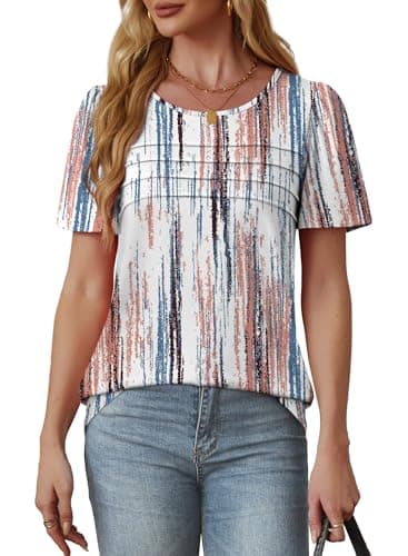 Plus Size Tops for Women Short Sleeve Blouses Dressy Casual Tie Dye Shirt Summer Beach Fashion 2025 Trendy Cute Boho Outfits Women's Clothings 2XL - Image 3