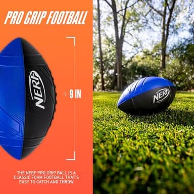 Nerf Pro Grip Football, Blue, Classic Foam Ball, Easy to Catch & Throw, Sports Toys, Christmas Gifts or Stocking Stuffers for Kids - Image 4