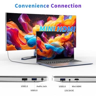 NIAKUN Laptop Computer, Gaming Laptops 2025, 16 Inch Lap Top PC Win 11 Pro, 16GB RAM 512GB SSD, N95 Processor(up to 3.4GHz), Backlit Keyboard, for Business and Students - Image 6