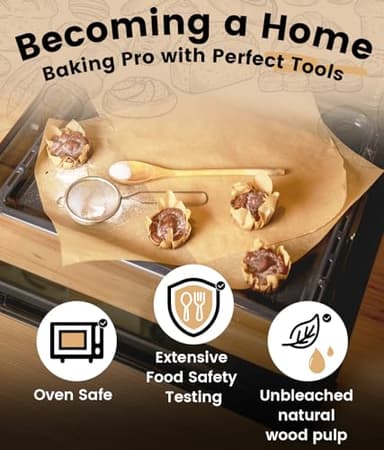 200 PCS Unbleached Parchment Paper Sheets for Baking 12x16 Inches, Non-Stick and Non-Toxic Pre-cut Parchment Sheets for Oven, Cooking, Grilling, Air Fryer and Steaming - Fit for Half Sheet Pans - Image 4