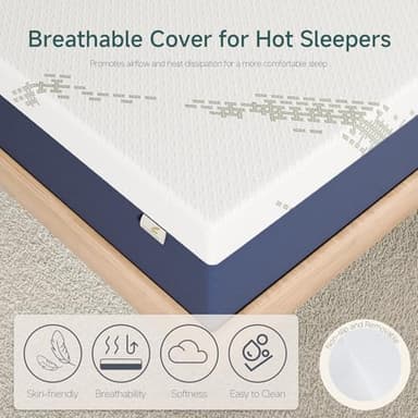 KONFEIN King Mattress, 12-Inch Cooling Gel Memory Foam, Medium-Firm, CertiPUR-US Certified, Fiberglass-Free, Pressure Relief & Balanced Support for Hot and Light Sleepers, King Size Bed in a Box - Image 4