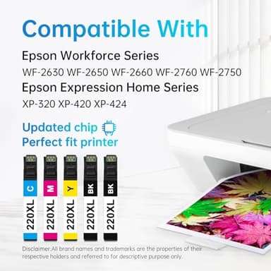 LEMERO Remanufactured for 220XL Ink Cartridges Replacement for Epson 220 220XL Ink Cartridges for Epson WF-2760 WF-2750 WF-2630 WF-2650 WF-2660 XP-320 XP-420 (4 Black 2 Cyan 2 Magenta 2Yellow) 10 Pack - Image 2