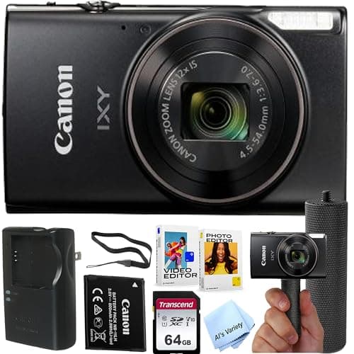 Canon PowerShot IXY 650 (ELPH 360) HS Digital Camera + 64GB Memory + Stabilizing Grip + Software Pack +More(Value Bundle) (Renewed) - Image 1