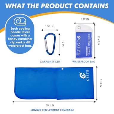 CSITE Cooling Hoodie Towels, Instant Cooling Towels for Neck and Face, UPF 50 Sun Protection, Ice Towel for Hot Weather, Head Towel for Sports, Camping, Cycling & More Activities - Image 6