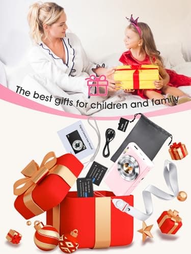 Digital Camera,Autofocus 4K Vlogging Camera for Photography with 32GB Card,48MP Portable Compact Point and Shoot Digital Camera for Teens Adult Beginner with 16X Zoom,Anti-Shake,2 Batteries(Pink) - Image 9