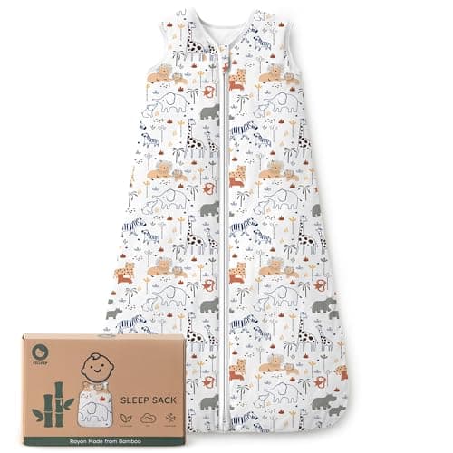 FILLEEP Baby Sleep Sack 6-12 Months Rayon Made From Bamboo 1.0 Tog Soft Wearable Blanket Baby Sleeping Bag for Infant Newborn 2-Way Zipper Toddler Sleep Sacks - Image 1