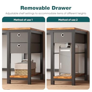 SMUG Computer Desk with Storage Drawers, Small Office Desk Modern Simple Study Writing Table for Home Bedroom, Spacious 40X24 Desktop with 2-Tier Drawer, Rust - Image 4