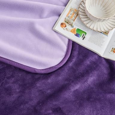 Yaning Waterproof Blanket 60"x80" for Adults, Reversible Waterproof Bed Cover for Dogs Cats Pets, Soft Leakproof Blanket for Bed Couch Sofa Furniture Protector, Dark Purple/Light Purple - Image 5