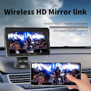Hinine 7" HD Double Din Car Stereo, Portable Apple CarPlay Wireless Touch Screen Android Auto Automatic Multimedia Player with Mirror Link/Siri/Bluetooth/Navigation Screen - Image 3