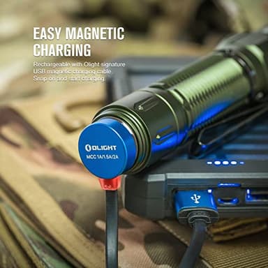 OLIGHT Warrior 3S 2300 Lumens Rechargeable Tactical Flashlight, Compact Dual-Switches LED Bright Light with Proximity Sensor, Powered by Customized Battery for Emergency, and Searching (OD Green) - Image 5