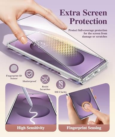 GVIEWIN for Samsung Galaxy S25 Ultra Case with Slide Camera Cover, [Screen Protector] [Shockproof Military Grade Drop Protection] Marble Slim Fit Hard PC Phone Cover S25 Ultra 6.9" 2025 (Quicksand) - Image 8