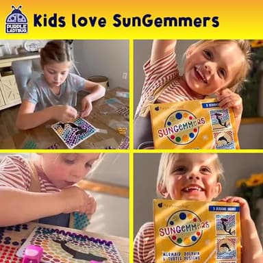 SUNGEMMERS Gem Window Art Suncatcher Kit for Kids 6-8 9 10 11 12 - Birthday Gifts for 7 Year Old Girl, Fun Diamond Art Summer Mermaid Gifts for Girls - Arts & Crafts for Kids, Toys for Ages 5-7 - Image 7