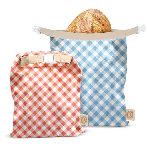 Cozy Bread® Reusable Bread Bag Set for Home Bakers | USA Brand | Charming Designs (Gingham) - Image 1