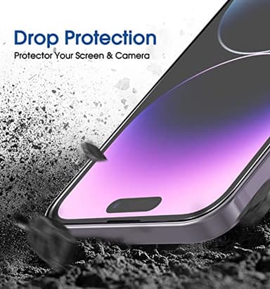 amFilm Easiest Installation OneTouch for iPhone 14 Pro [6.1 Inch] Screen Protector Tempered Glass, Auto-Alignment Tech, Bubble Free and Full Coverage Case Friendly, Anti-Scratch 2 Pack - Image 5