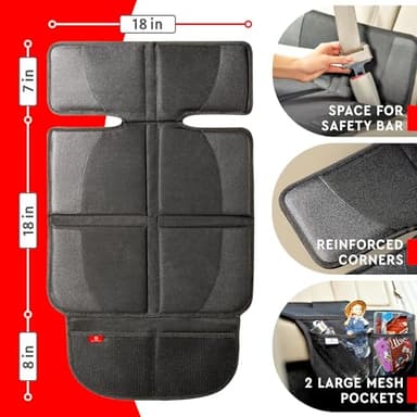 Helteko Carseat Protector with Thickest Padding, 2 Pack Auto Seat Pad from Waterproof & Stain Resistant for Child Baby , Kick Mat Material for Leather and Fabric Seat - Image 6