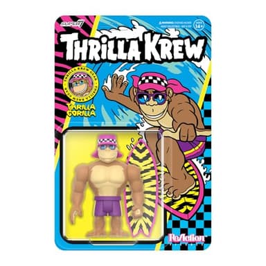 Super7 Thrilla Krew Thrilla Gorilla - 3.75" Thrilla Krew Action Figure with Accessory Classic Surf and Skateboard Collectibles and Retro Toys - Image 1