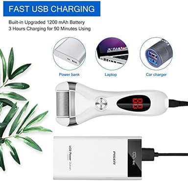 Electric Foot Callus Remover Kit, Elmchee Rechargeable Callous removers 3 Grinding Heads Waterproof Foot Scrubber File, Professional Pedicure Tools kit Feet Care for Dead, Cracked Dry Skin - Image 6