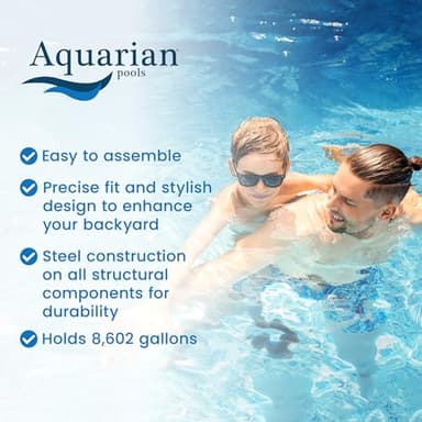 Aquarian Steel-Frame Outdoor Above-Ground Swimming Pool, Round, 18' x 52", Phoenix - Image 2