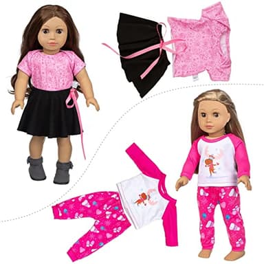 BDDOLL 23 Pcs 18 Inch Girl Doll Clothes and Accessories for 18 Inch Doll Dress with Our Generation Dolls Including 10 Complete Sets of Clothing Outfits - Image 6