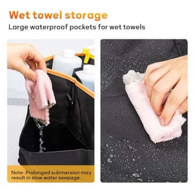 YMU Large Rolling Cleaning Caddy Bag With Detachable Trolley, 4 in 1 Portable Cart for Housekeeping With Swivel Caster & Shoulder Strap, Waterproof Supplies Organizer - Image 6